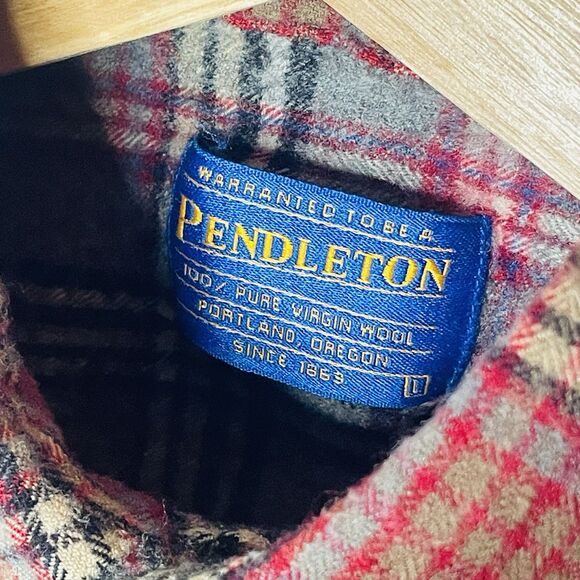 Sir Pendleton Shirt Boys Large Fine Worsted Wool Gray Plaid - Picture 2 of 6